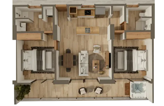 plano apartamento tipo d